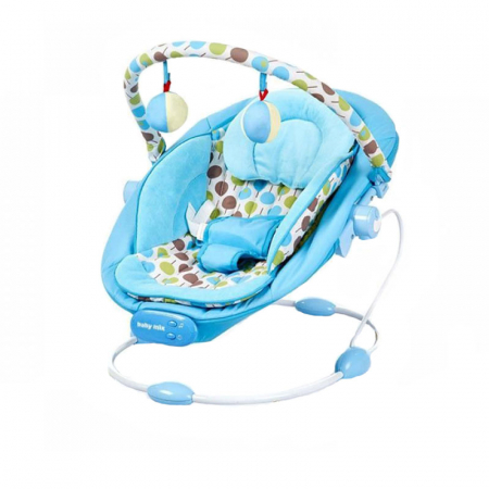 Balansoare si leagane - Balansoar muzical cu vibratii pentru bebelusi BabyMix BR245A, Albastru