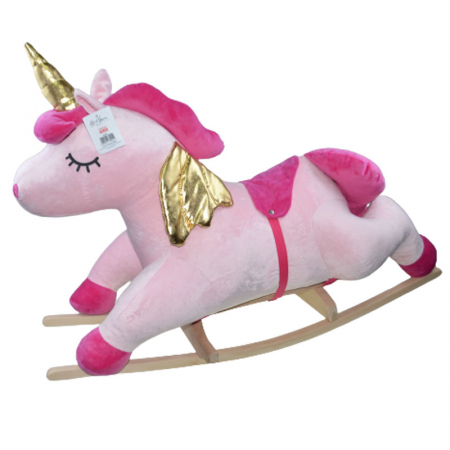 Balansoare si leagane - Balansoar Unicorn pentru copii Akra 789014, Roz