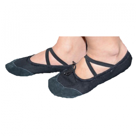 Pantofi din piele si panza pentru balet, gimnastica si dans, Mini Junior PB1111N, Negru [1]