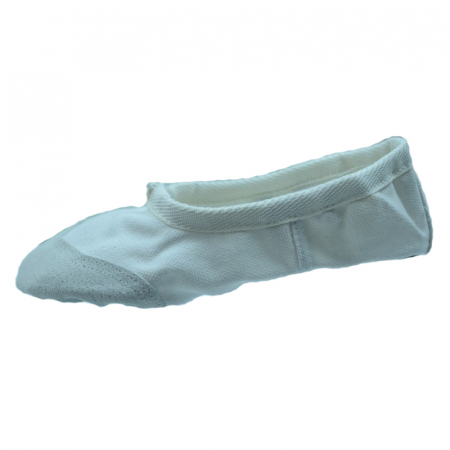 Balerini balet - Pantofi din piele si panza pentru balet, gimnastica si dans, Mini Junior PB1111A, Alb