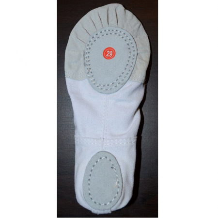 Pantofi din piele si panza pentru balet, gimnastica si dans, Mini Junior PB1111A, Alb [5]