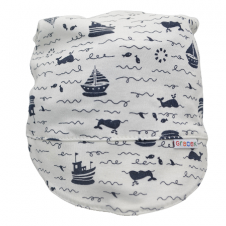 Caciuli si palarii de vara baieti - Bandana pentru baieti Gracek GR2505AL-46, Alb