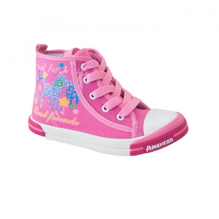 Bascheti din panza pentru fete American Club 431/14-28, Roz [2]