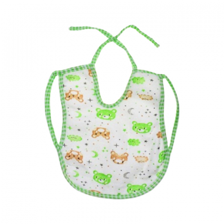 Bavete - Baveta cu 2 straturi, impermeabila pentru bebe, Mini Junior BV0109IV2, Verde