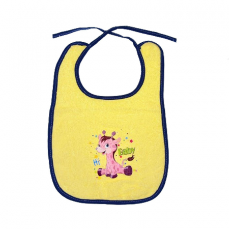 Accesorii masa bebe - Baveta pentru bebelusi Mini Junior BVTMJ-4, Galben