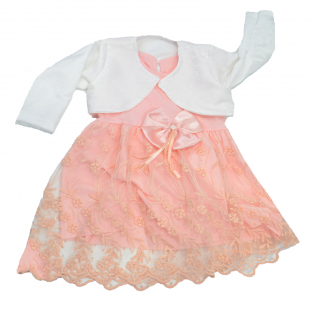 Îmbrăcăminte fete - Set 2 piese rochita si bolero pentru fete Mini Junior BBW-4-68, Roz