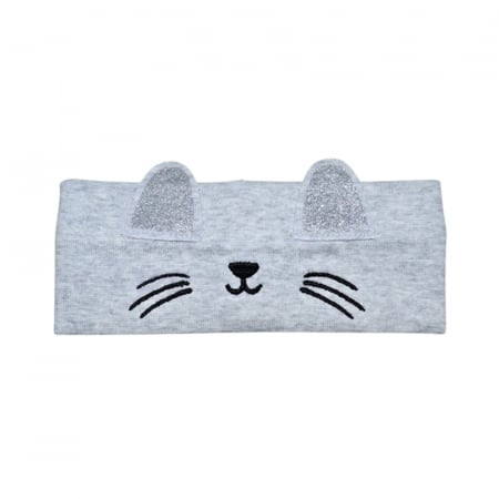 Accesorii par fetite - Bentita din bumbac pentru fete, Mini Junior TN291-1-36, Gri