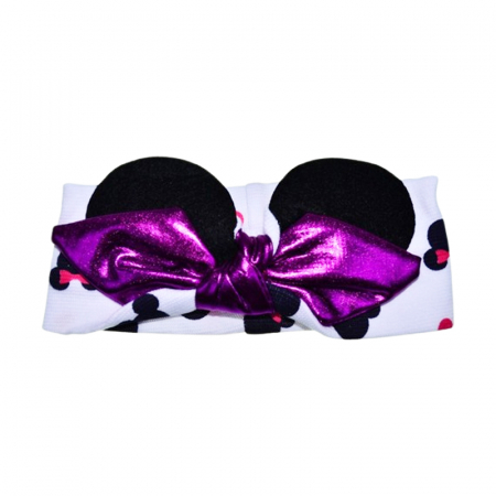 Accesorii par fetite - Bentita Minnie, pentru fete, Mini Junior BTMJ1403-5-36, Alb