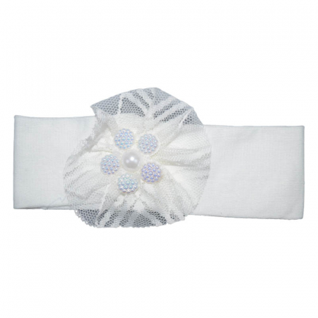 Bentite si turbane botez - Bentita pentru fete Mini Junior BN6467, Alb