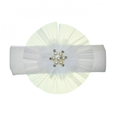 Bentite si turbane botez - Bentita pentru fete, Mini Junior BNT1016-2, Alb