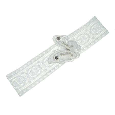 Bentite si turbane botez - Bentita pentru fete Mini Junior BNTMJ-3, Alb
