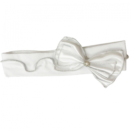 Bentite si turbane botez - Bentita pentru fete Mini Junior MJ1801AL, Alb