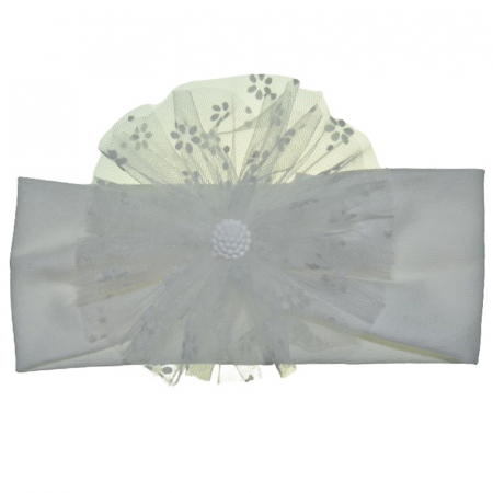 Bentite si turbane botez - Bentita pentru fete Mic Pitic MP311023A, Alb