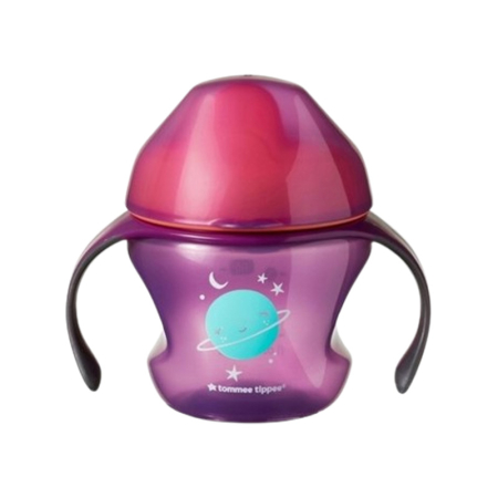 Biberoane si tetine - Biberon din polipropilena, anticurgere, cu cioc si manere, 150 ml, Tommee Tippee 471505, Roz