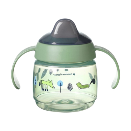Biberoane si tetine - Biberon din polipropilena, anticurgere, cu cioc si manere, 190 ml, Tommee Tippee 478269, Verde