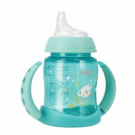 Biberoane si tetine - Biberon cu cioc si manere, 150 ml, Nuk First Choice Learner Bottle Night 372639V-6, Verde
