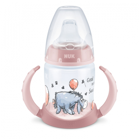 Biberoane si tetine - Biberon cu cioc si manere 150 ml Nuk First Choice Winnie the Pooh 527756-1, Roz