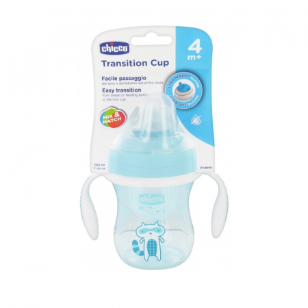 Biberon cu cioc si manere 200 ml 4 luni+ Chicco Transition Cup 069989 [2]