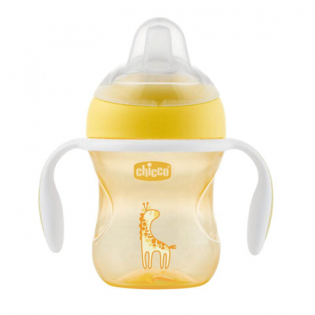 Biberoane si tetine - Biberon cu cioc si manere 200 ml Chicco Transition Cup 069996G, Galben