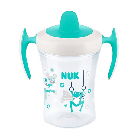 Biberoane si tetine - Biberon cu cioc si manere 230 ml Nuk Trainer Cup 510325T, Turcoaz