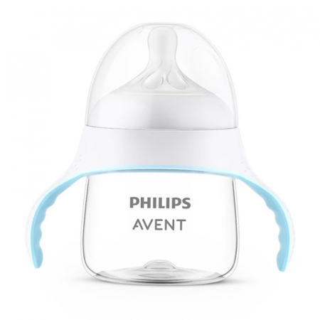 Biberoane si tetine - Biberon cu manere 150 ml Philips Avent Natural SCF263/61A, Alb