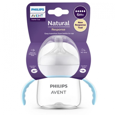 Biberon cu manere 150 ml Philips Avent Natural SCF263/61A, Alb [2]