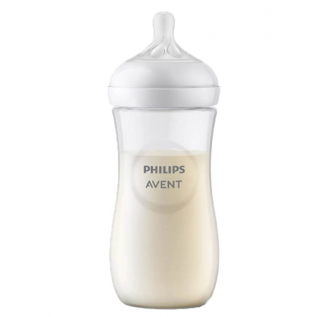 Biberon cu tetina din silicon 330 ml Philips Natural Response SCY906/01, Transparent [1]