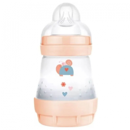 Biberoane si tetine - Biberon cu tetina din silicon 160 ml MAM Perfect Start Anti-Colic 831775, Portocaliu