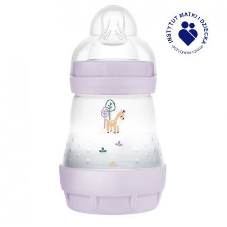 Biberon cu tetina din silicon, 160 ml MAM Perfect Start Anti-Colic , 851124, Mov [1]