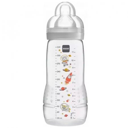 Biberoane si tetine - Biberon cu tetina din silicon 330 ml MAM Easy Active 831874, Gri