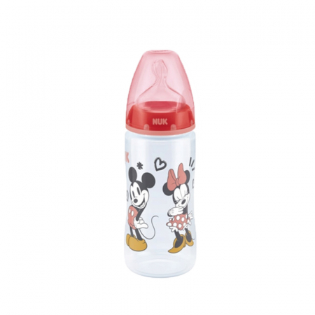 Biberon cu tetina din silicon 300 ml 6-18 luni Nuk First Choice+ Mickey Mouse 741019R, Rosu [0]