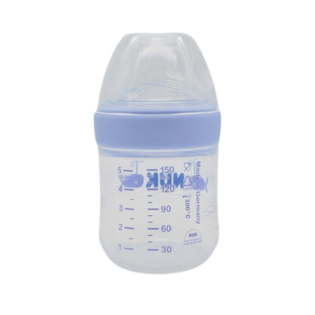 Biberon din polipropilena, cu cioc din silicon, 150 ml Nuk First Choice 743793A2, Albastru [1]