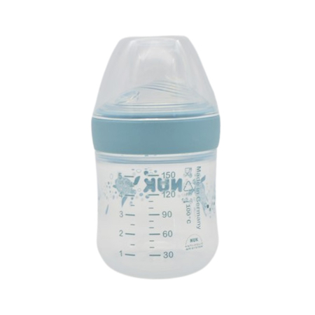 Biberon din polipropilena, cu cioc din silicon, 150 ml Nuk First Choice 743793T, Turcoaz [1]