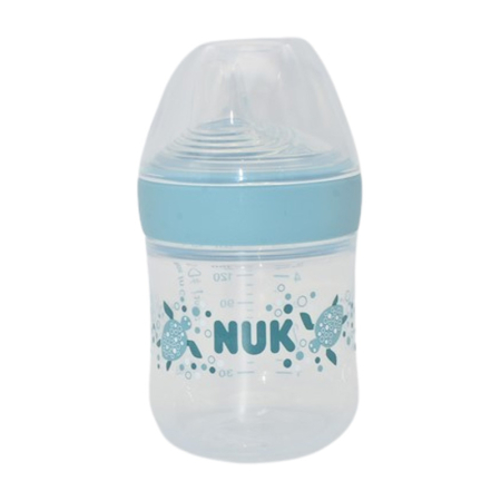 Biberoane si tetine - Biberon din polipropilena, cu cioc din silicon, 150 ml Nuk First Choice 743793T, Turcoaz