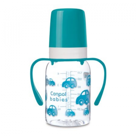 Biberoane si tetine - Biberon din polipropilena cu tetina din silicon 120 ml 3+ luni Canpol Babies 11/821T