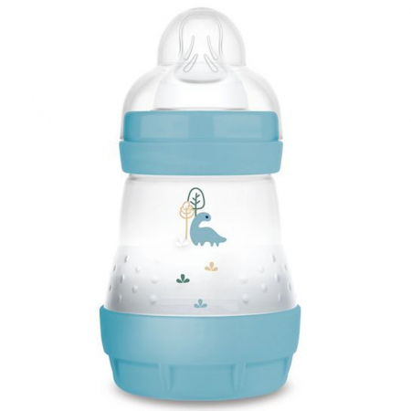 Biberoane si tetine - Biberon din polipropilena cu tetina din silicon 160 ml MAM Anti-Colic 1117-0+, Albastru
