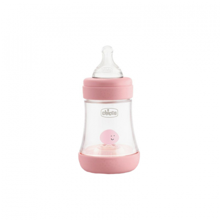 Biberoane si tetine - Biberon din polipropilena cu tetina din silicon 150 ml 0 luni+ Chicco Perfect 5 Intui-flow 1937RZ