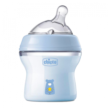 Biberoane si tetine - Biberon din polipropilena cu tetina din silicon 150 ml Chicco Natural Feeling 153626, Albastru