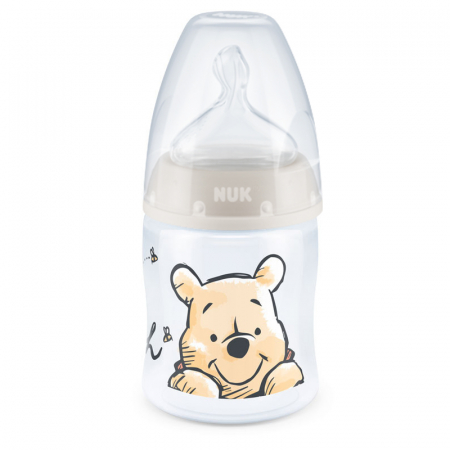 Biberoane si tetine - Biberon din polipropilena cu tetina din silicon 150 ml Nuk First Choice Winnie The Pooh 743932-2, Crem