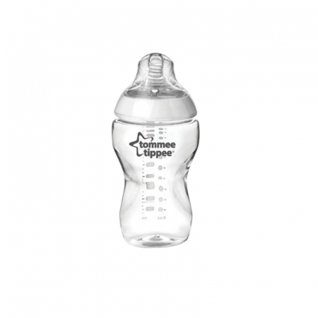 Biberoane si tetine - Biberon din sticla, cu tetina din silicon 340 ml, Tommee Tippee 226013, Alb