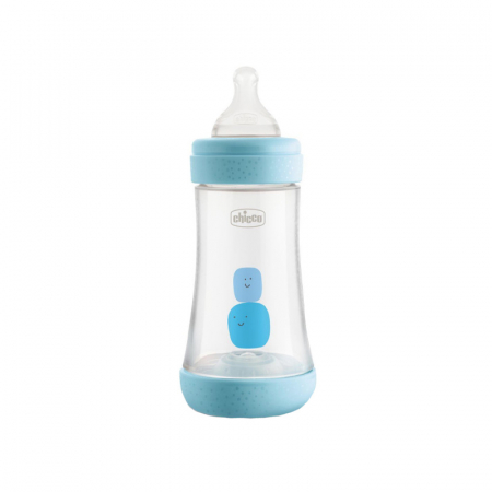 Biberoane si tetine - Biberon din polipropilena cu tetina din silicon 240 ml 2+ luni Chicco Perfect 5 Intui-flow 1937A