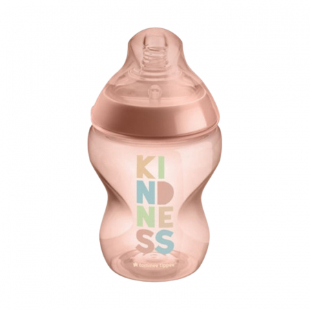Biberoane si tetine - Biberon din polipropilena cu tetina din silicon 260 ml, Tommee Tippee 225023, Roz