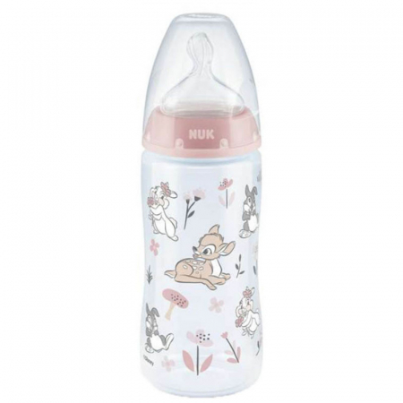 Biberoane si tetine - Biberon din polipropilena cu tetina din silicon 300 ml Y Nuk First Choice+ 741486-R, Roz