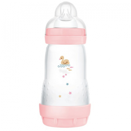 Biberoane si tetine - Biberon din polipropilena cu tetina din silicon 320 ml MAM Anti-Colic 1223-4+, Roz