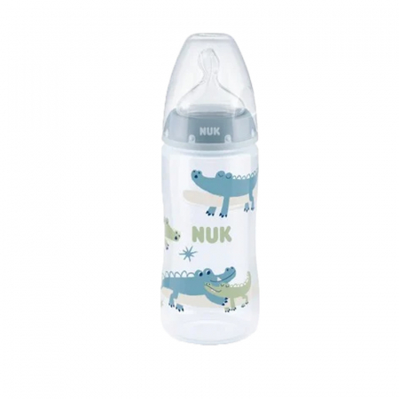 Biberoane si tetine - Biberon din polipropilena cu tetina din silicon 300 ml Nuk First Choice+ 741926, Albastru
