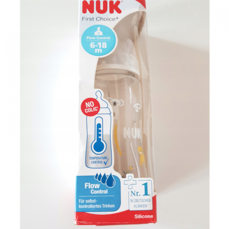 Biberon din polipropilena cu tetina din silicon 300 ml Y Nuk First Choice+ 741103G, Gri [5]