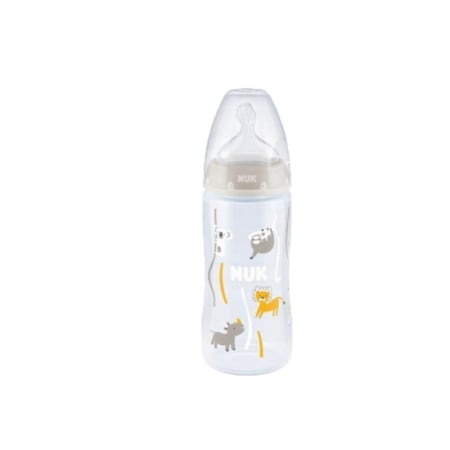 Biberoane si tetine - Biberon din polipropilena cu tetina din silicon 300 ml Y Nuk First Choice+ 741103G, Gri