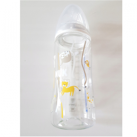 Biberon din polipropilena cu tetina din silicon 300 ml Y Nuk First Choice+ 741103G, Gri [4]