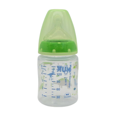 Biberon din polipropilena, cu tetina din silicon S, 150 ml, Nuk First Choice 225125D2, Verde [1]
