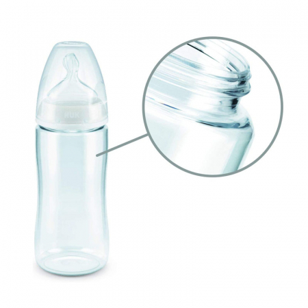 Biberon din sticla cu tetina din silicon 240 ml 0-6 luni Nuk First Choice 745080AL [3]
